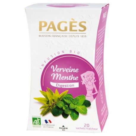 Pages Infusion Digestion Verveine Menthe Bio 20 sachets (lot de 3)