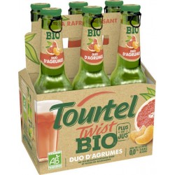 TOURTEL Bière Twist sans alcool aromatisée duo d'agrumes bio 27.5cl (pack de 6)