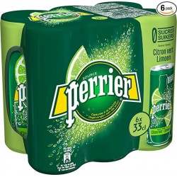 Perrier Eau minérale gazeuse saveur Citron Vert 33 cl (pack de 6)