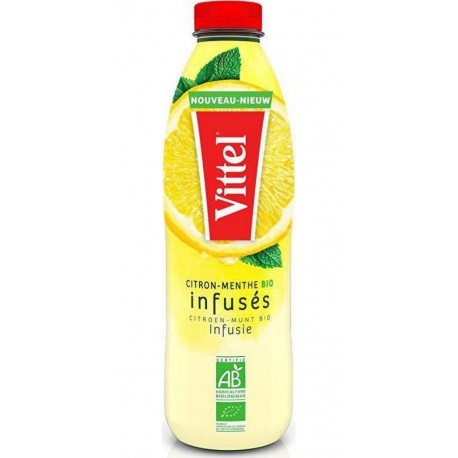 Vittel Eau minérale au citron et à la menthe BIO 1L