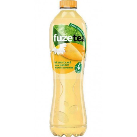 Fuze Tea Fuzetea Boisson au thé vert saveur mangue & camomille 1,25L (lot de 3 bouteilles)