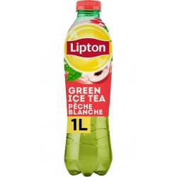 Lipton Ice Tea Thé vert saveur Pêche Blanche 1L (lot de 6)