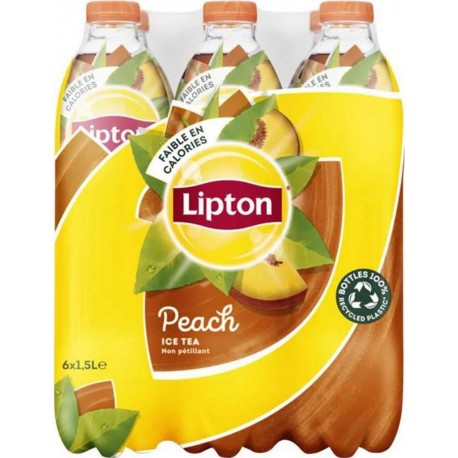LIPTON Thé glacé à la pêche 6x1,5L (pack de 6)