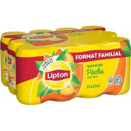 Thé glacé Lipton Ice Tea Frais Pêche 12x33cl (pack de 12)