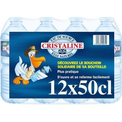 Cristaline Eau de source naturelle 50cl (lot de 2 packs de 12 soit 24 bouteilles)