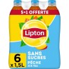 LIPTON Ice Tea ZERO saveur pêche 1,5L (pack de 6)