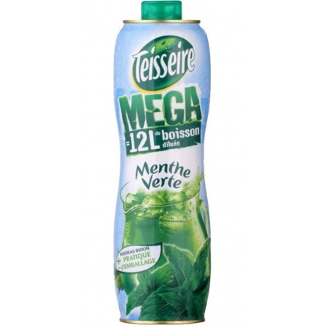 Teisseire Mega Sirop Menthe 1,5L (lot de 3 bouteilles)