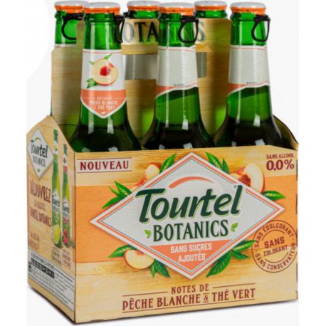 Tourtel Botanics Bière Sans Alcool Pêche Blanche Thé Vert 6 x 27,5 cl