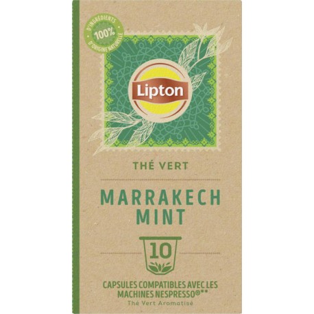 Lipton Infusion Thé Vert Marrakech Mint Nespresso x10 (lot de 3 soit 30 capsules)