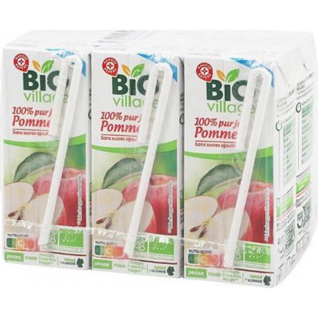 Pur jus de pomme Bio Village Briquettes 20cl (pack de 6)