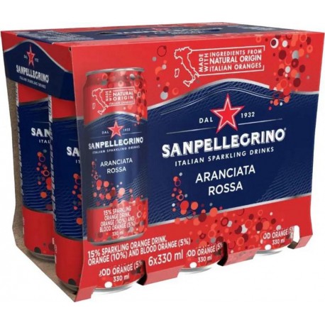 Eau aromatisée San Pellegrino Aranciata Rossa 33cl (pack de 6)