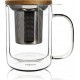 Ogo Living Théière Tisanière Gustave en verre double paroi
