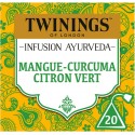 TWININGS Infusion Ayurveda Mangue Curcuma Citron Vert (la boite de 20 sachets)