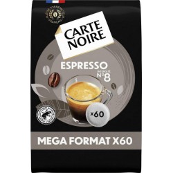 CARTE NOIRE Café dosettes Espresso n°8 compatibles Senseo (60 dosettes)