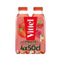 VITTEL Eau Plate Aromatisée Fraise Framboise 4x50cL (pack de 4)