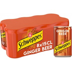 SCHWEWEPPES Boisson Gazeuse Ginger Beer Saveur Gingembre SCHWEPPES 8x15cL (pack de 8)