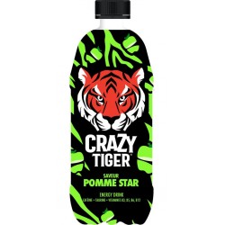 CRAZY TIGER Boisson Energisante Saveur Pomme Star 1L
