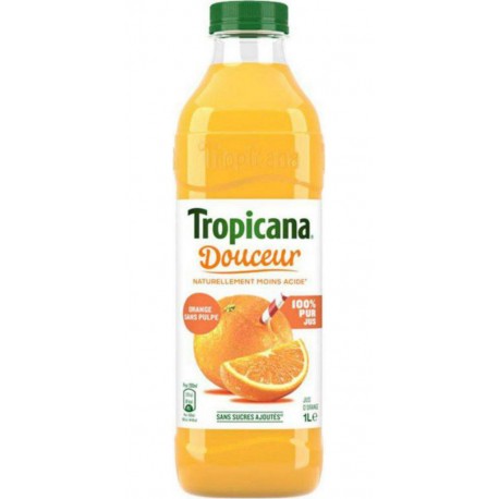 Tropicana Douceur Orange Sans Pulpe 1L (pack de 6)